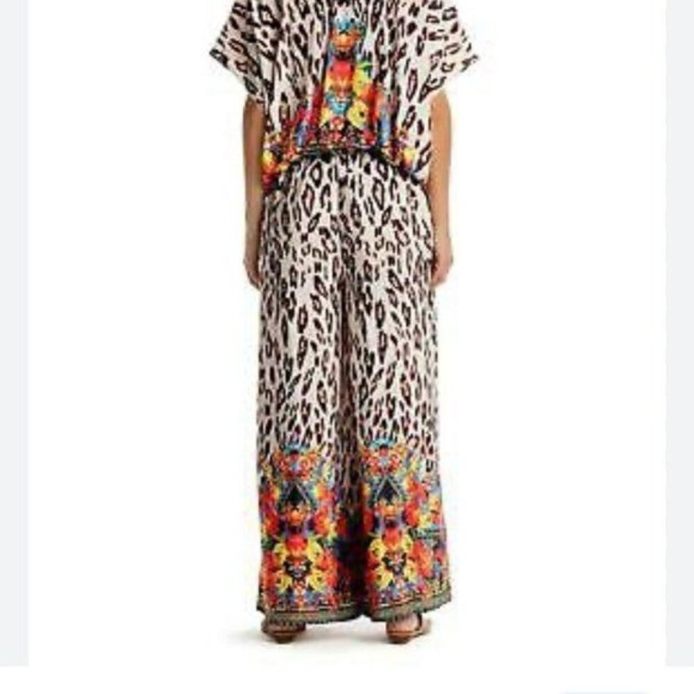TRUE Colors By La Moda Tropical Animal Print Bouson Jumpsuite Size Small/Medium